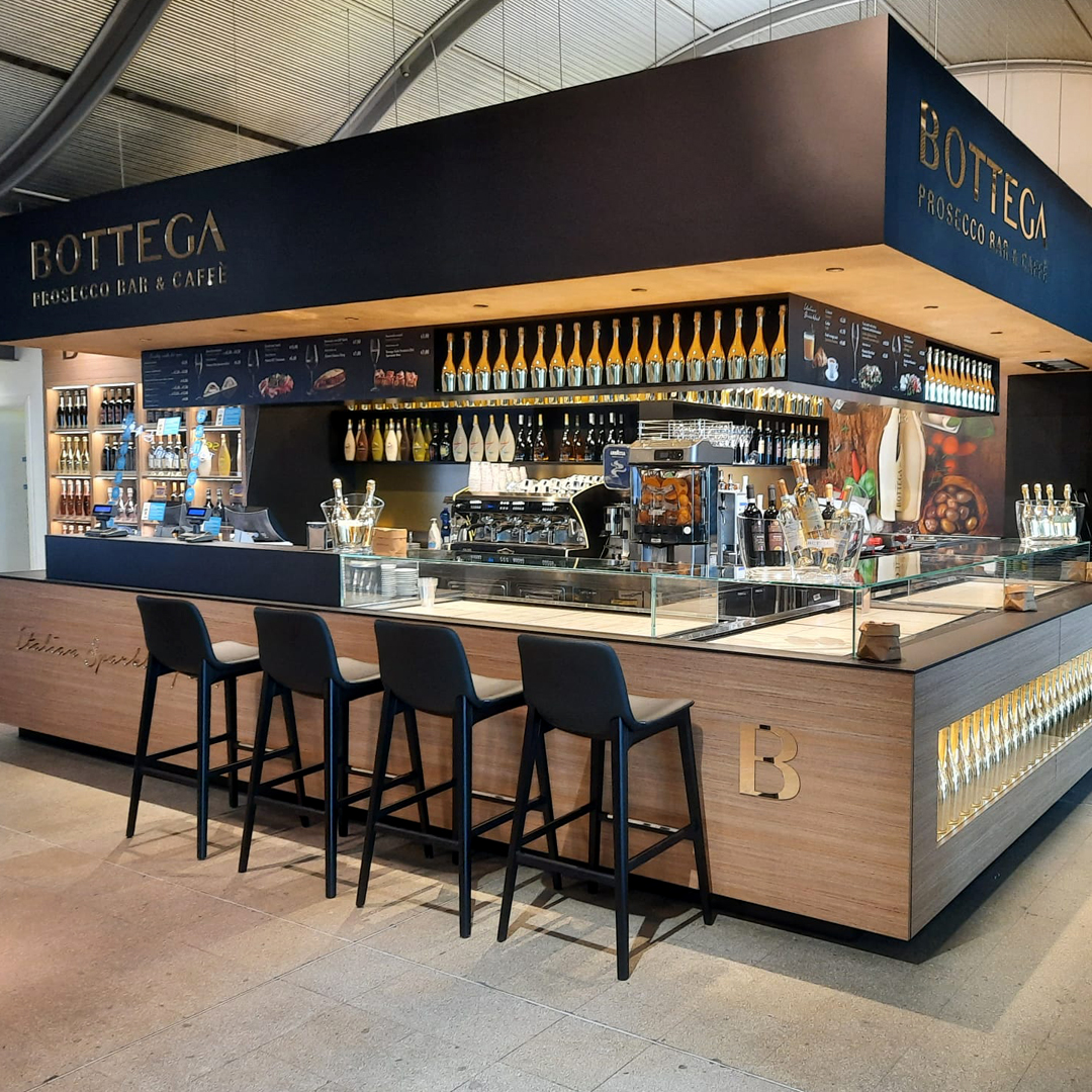 New opening for Bottega prosecco bar in Venice Marco Polo Airport